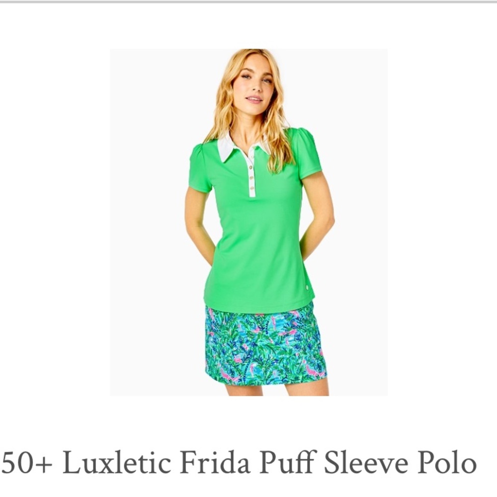 Lilly Pulitzer UPF50+ Luxletic Frida puff sleeve polo